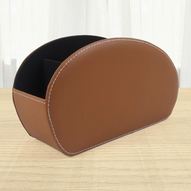 5 Grid Pu Leather Remote Control Holder Organizer Phone And Tv Stand Tools Office Stationery Desktop Storage Box Home Gadgets