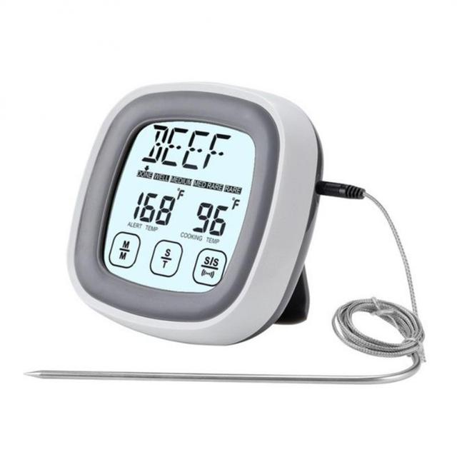Electronic Digital LCD Food Thermometer Probe BBQ Meat Water Oil Cooking Temperature Alarm Cooking Timer Kitchen Cooking Tester