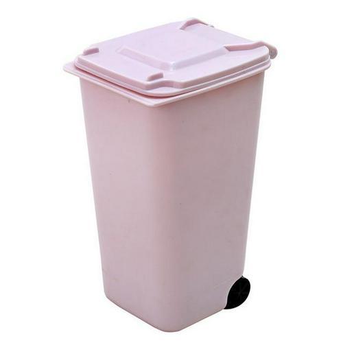 Household Office Creative Wheelie Mini Trash Can Desktop Bucket Dustbin Waste Bins home office storage table office organization