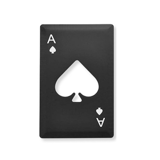 Black/Silver Creative Stainless Steel Bottle Opener Poker Ace Of Spades Pocket Card Wine Beer Soda Cap Decapper Kitchen Tools