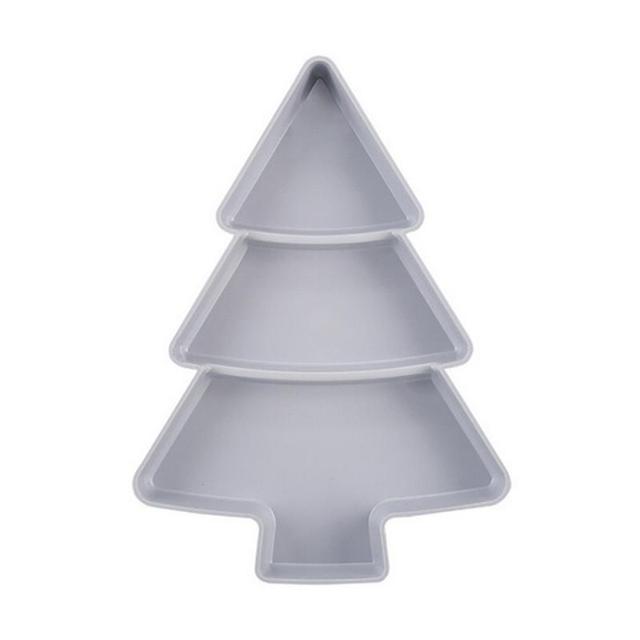 Christmas Tree Shape Living Room Candy Snacks Nuts Seeds Dry Fruits Plastic Plate Dishes Bowl Breakfast Plates Tray Tableware