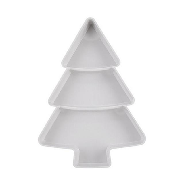 Christmas Tree Shape Living Room Candy Snacks Nuts Seeds Dry Fruits Plastic Plate Dishes Bowl Breakfast Plates Tray Tableware
