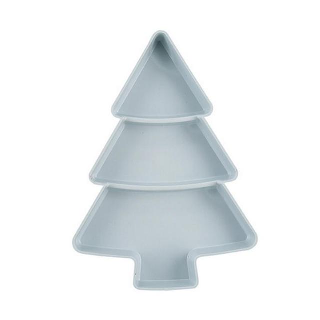 Christmas Tree Shape Living Room Candy Snacks Nuts Seeds Dry Fruits Plastic Plate Dishes Bowl Breakfast Plates Tray Tableware
