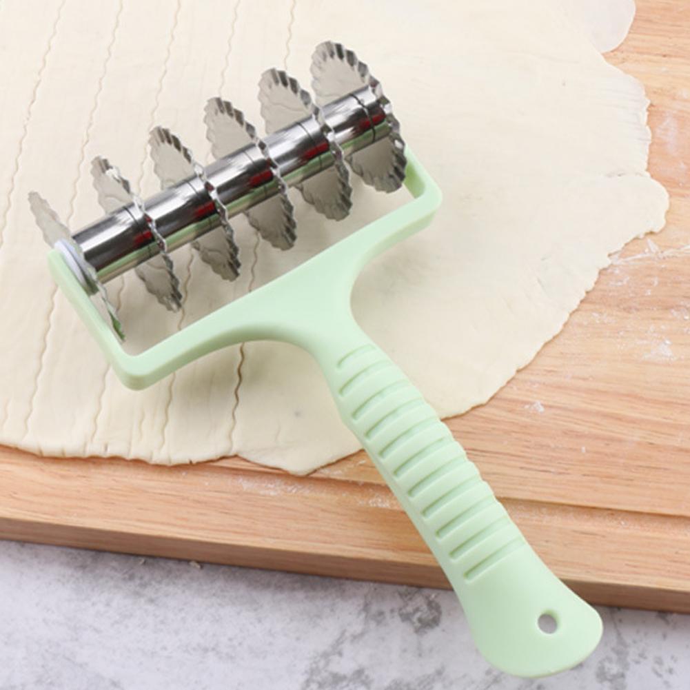 kitchen  Cutter Pastry Rolling Pin Rolling Dough Cutter Reusable Easy Use Stainless Steel Pie Noodle Bread Slicer for Kitchen