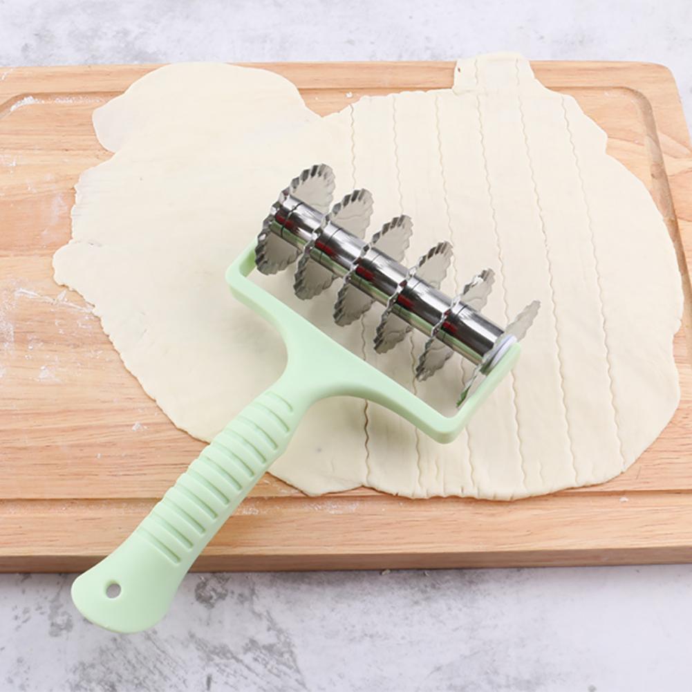 kitchen  Cutter Pastry Rolling Pin Rolling Dough Cutter Reusable Easy Use Stainless Steel Pie Noodle Bread Slicer for Kitchen