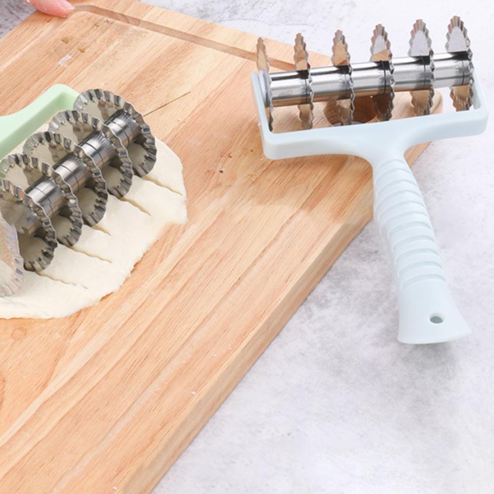 kitchen  Cutter Pastry Rolling Pin Rolling Dough Cutter Reusable Easy Use Stainless Steel Pie Noodle Bread Slicer for Kitchen