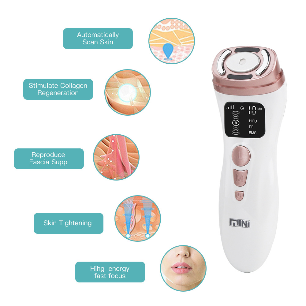 Ultrasound Machine RF Radio Frequency Lifting Face Skin Care Massager Anti Wrinkle LED