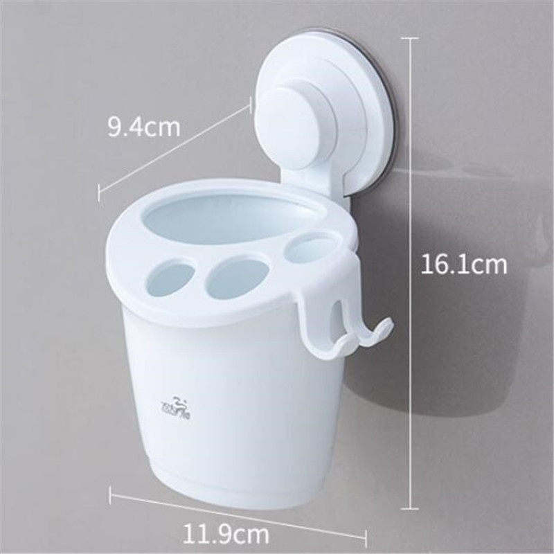 Multifunction White Wall Mounted Toothbrush Holder Bathroom Products