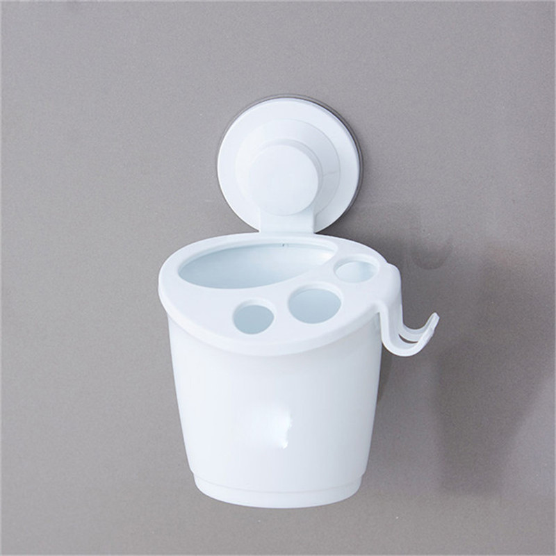 Multifunction White Wall Mounted Toothbrush Holder Bathroom Products