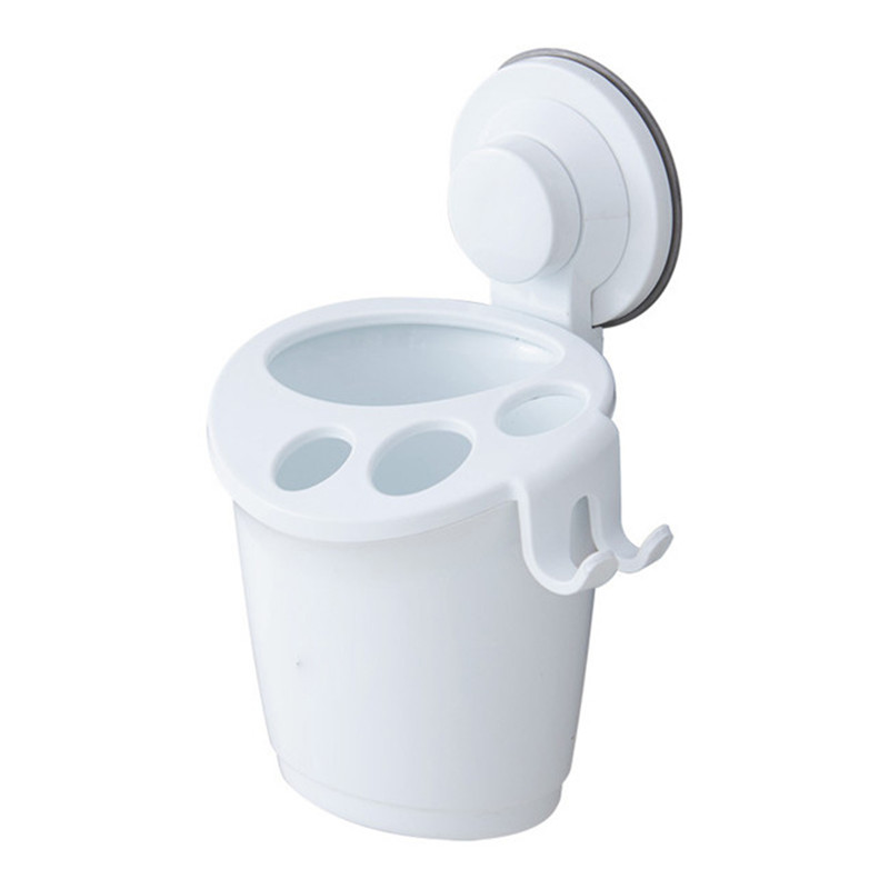 Multifunction White Wall Mounted Toothbrush Holder Bathroom Products