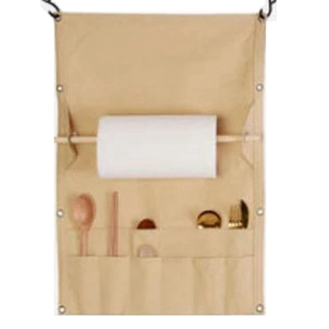 Portable Canvas Tableware Storage Bag Wall-Mounted Tissue