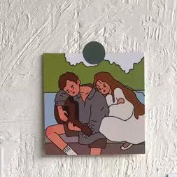 Korean Ins Little Girl Paper Card Decoration Card Bedroom Wall Art Decoration
