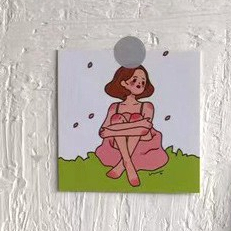 Korean Ins Little Girl Paper Card Decoration Card Bedroom Wall Art Decoration