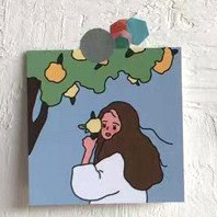 Korean Ins Little Girl Paper Card Decoration Card Bedroom Wall Art Decoration
