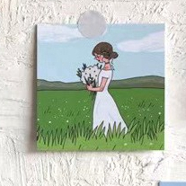 Korean Ins Little Girl Paper Card Decoration Card Bedroom Wall Art Decoration