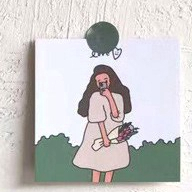 Korean Ins Little Girl Paper Card Decoration Card Bedroom Wall Art Decoration