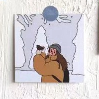 Korean Ins Little Girl Paper Card Decoration Card Bedroom Wall Art Decoration