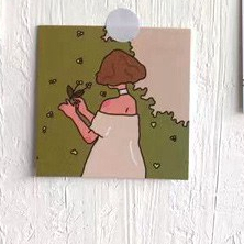 Korean Ins Little Girl Paper Card Decoration Card Bedroom Wall Art Decoration