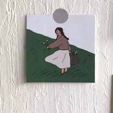 Korean Ins Little Girl Paper Card Decoration Card Bedroom Wall Art Decoration