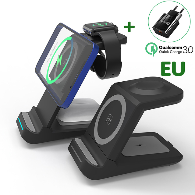 30W Magnetic Wireless Charger Stand For IPhone 13 12 11 XR 8 Apple Watch 3 In 1 Qi Fast Charging Dock for Airpods Pro IWatch 7 6