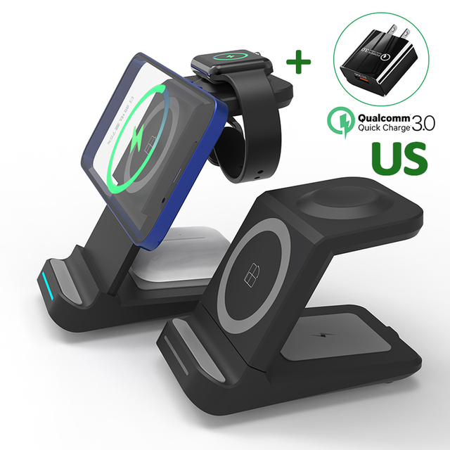 30W Magnetic Wireless Charger Stand For IPhone 13 12 11 XR 8 Apple Watch 3 In 1 Qi Fast Charging Dock for Airpods Pro IWatch 7 6
