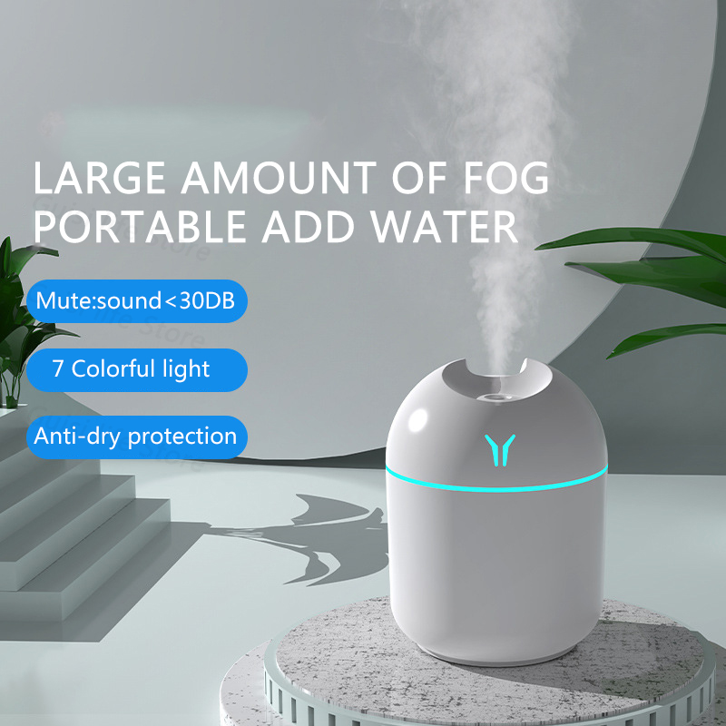 250ML Mini Air Humidifier Aroma Essential Oil Diffuser For Home Car USB Ultrasonic Mist Maker with LED Night Lamp Diffuser