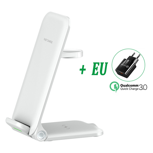 3 in 1 30W Qi Wireless Charger Stand For Apple Watch 7 SE 6 5 4 AirPods iPhone Samsung Xiaomi etc Induction Fast Charger Station