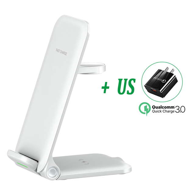 3 in 1 30W Qi Wireless Charger Stand For Apple Watch 7 SE 6 5 4 AirPods iPhone Samsung Xiaomi etc Induction Fast Charger Station