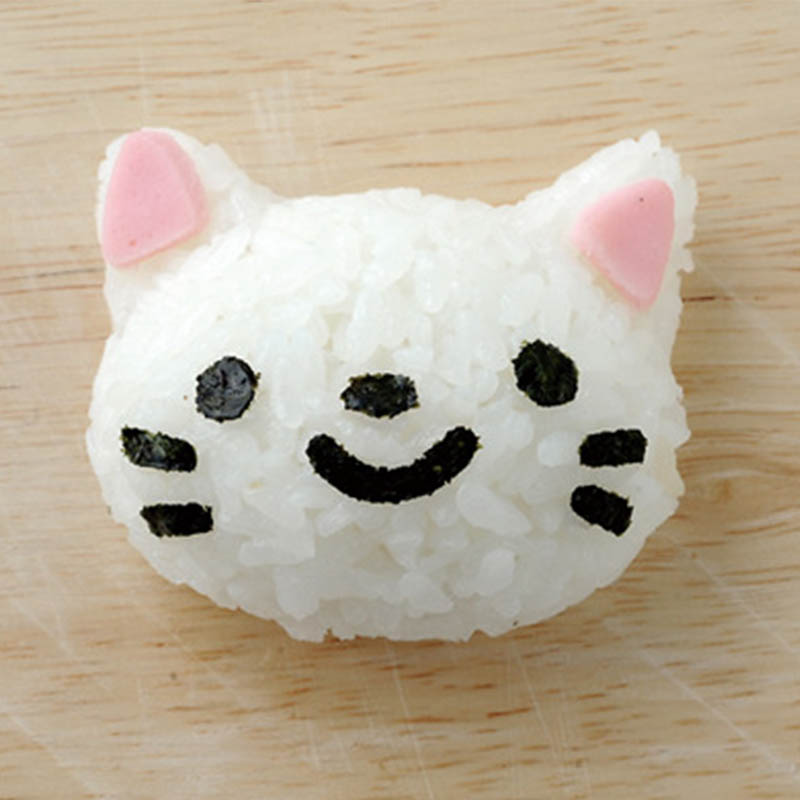 Japanese Style Sushi Nori Rice Mold Set Cooking Tools Cute Smile Cat Bento Maker Cutter Portable Kitchen Gadgets 1 Set