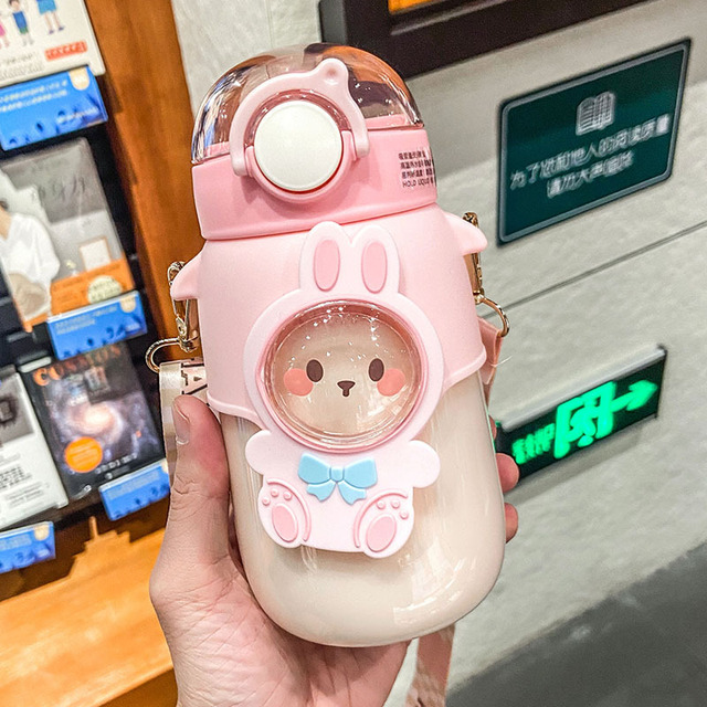 700ml Kids Water Bottle With Straw for School BPA Free Cute Cartoon Leak Proof Mug Portable Cup Outdoor KitchenTravel Drinking Tumbler