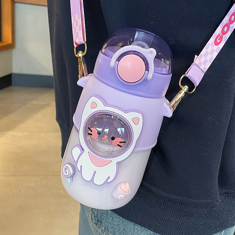700ml Kids Water Bottle With Straw for School BPA Free Cute Cartoon Leak Proof Mug Portable Cup Outdoor KitchenTravel Drinking Tumbler
