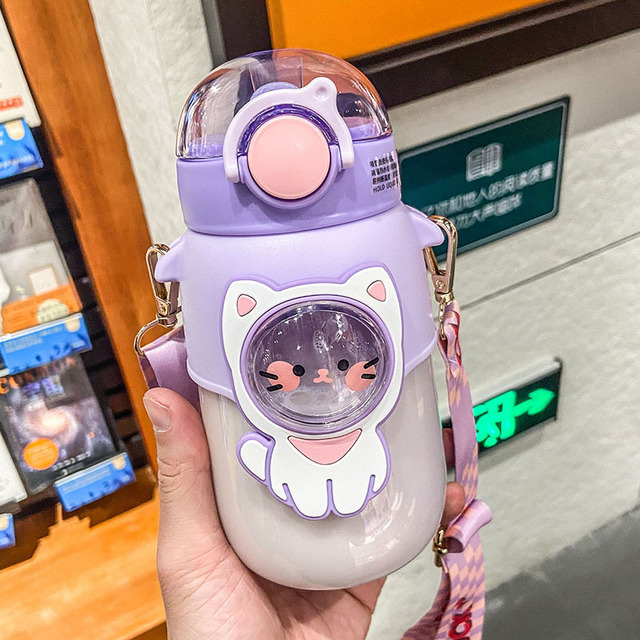 700ml Kids Water Bottle With Straw for School BPA Free Cute Cartoon Leak Proof Mug Portable Cup Outdoor KitchenTravel Drinking Tumbler
