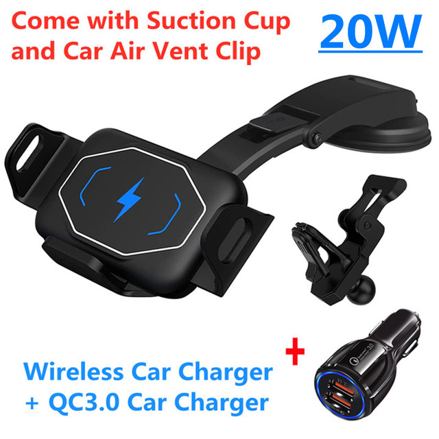 20W fast charging car Qi wireless charger folding screen mobile phone holder for Samsung Galaxy Z folding 3 2 iPhone 13 12 Max