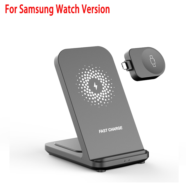 30W Wireless Charger Stand For Samsung Galaxy Watch 4 Active 2/1 3 IN 1 Qi Fast Charging Dock Station For iPhone Samsung S21/S20