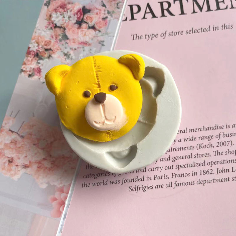 2PCS Bear Shape Silicone Mold Fudge Cake Decorative Biscuit Making Chocolate Paper Cupcake Baking Tools Various Bear Cake Molds Kitchen