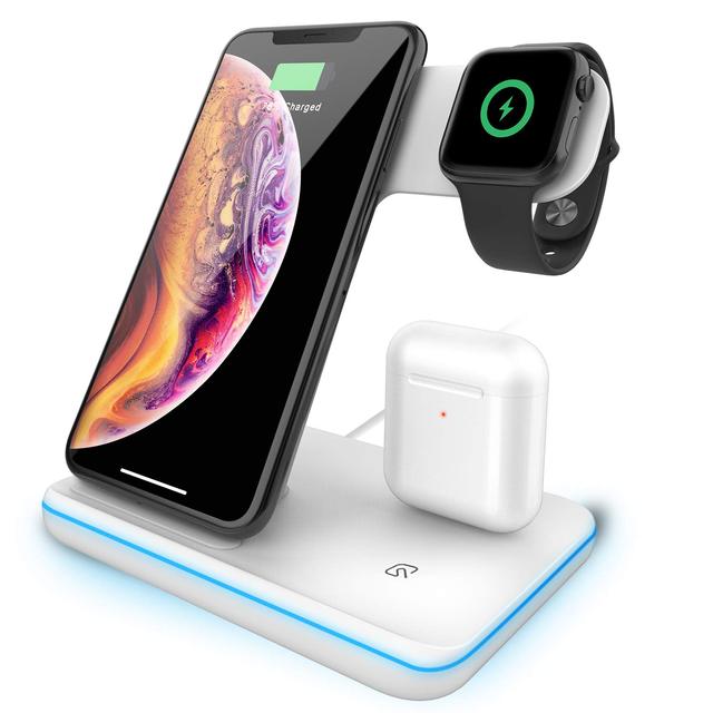 30W Fast  Wireless Charger Stand For iPhone 13 12 11 XS XR X 8 3 in 1 Charging Dock Station for Apple Watch 7 6 SE Airpods Pro