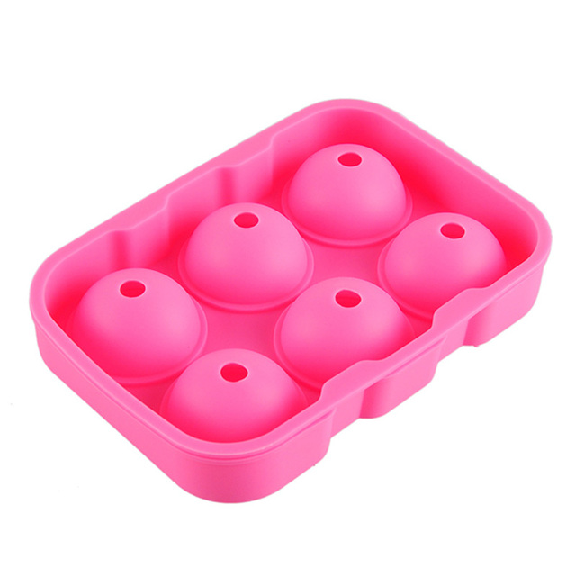 Whiskey Cocktail Ice Ball Maker Silicone Ice Mold 6 Holes Big Round Sphere Silicone Ice Cube Tray Form for Ice Bar Party Kitchen