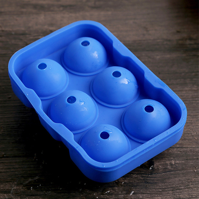 Whiskey Cocktail Ice Ball Maker Silicone Ice Mold 6 Holes Big Round Sphere Silicone Ice Cube Tray Form for Ice Bar Party Kitchen
