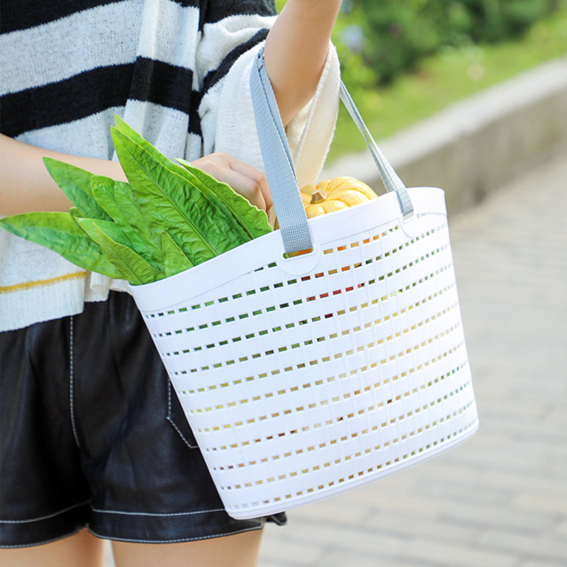 Multifunctional Shopping Bag Bath Portable Small Bath Basket Household Plastic Snack Storage