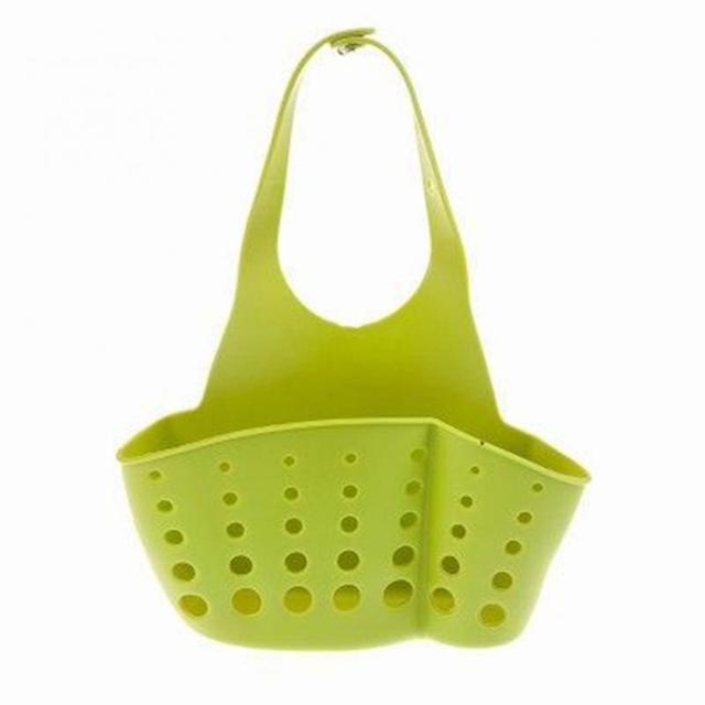 Sink Shelf Soap Sponge Holder Clip Dish Drainer Drying Rack Silicone Storage Basket Bag