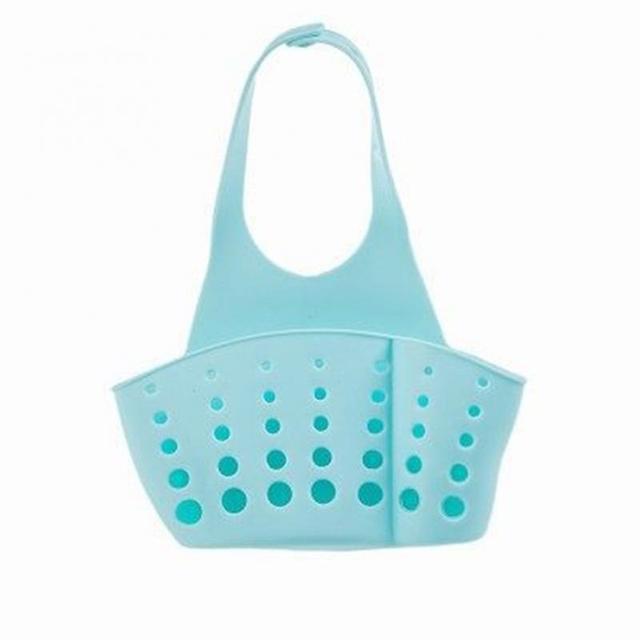 Sink Shelf Soap Sponge Holder Clip Dish Drainer Drying Rack Silicone Storage Basket Bag