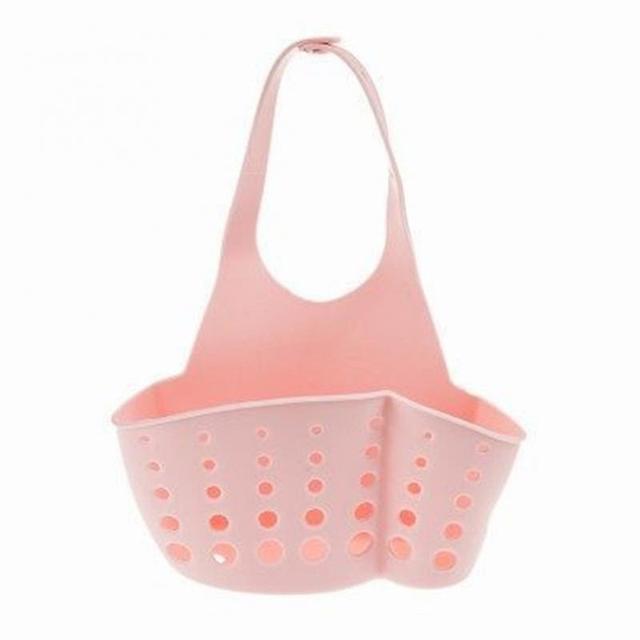 Sink Shelf Soap Sponge Holder Clip Dish Drainer Drying Rack Silicone Storage Basket Bag