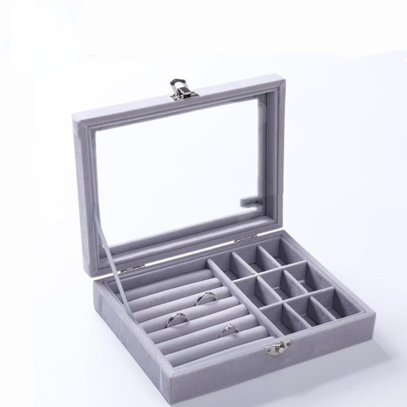Tray Box Showcase Display Storage Holder Necklace Bracelet Organizer Stackable Velvet