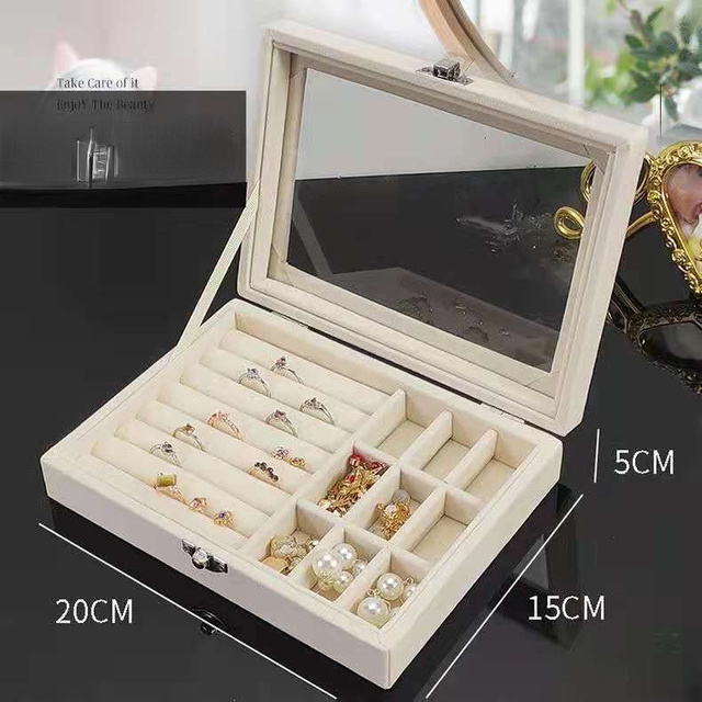 Tray Box Showcase Display Storage Holder Necklace Bracelet Organizer Stackable Velvet