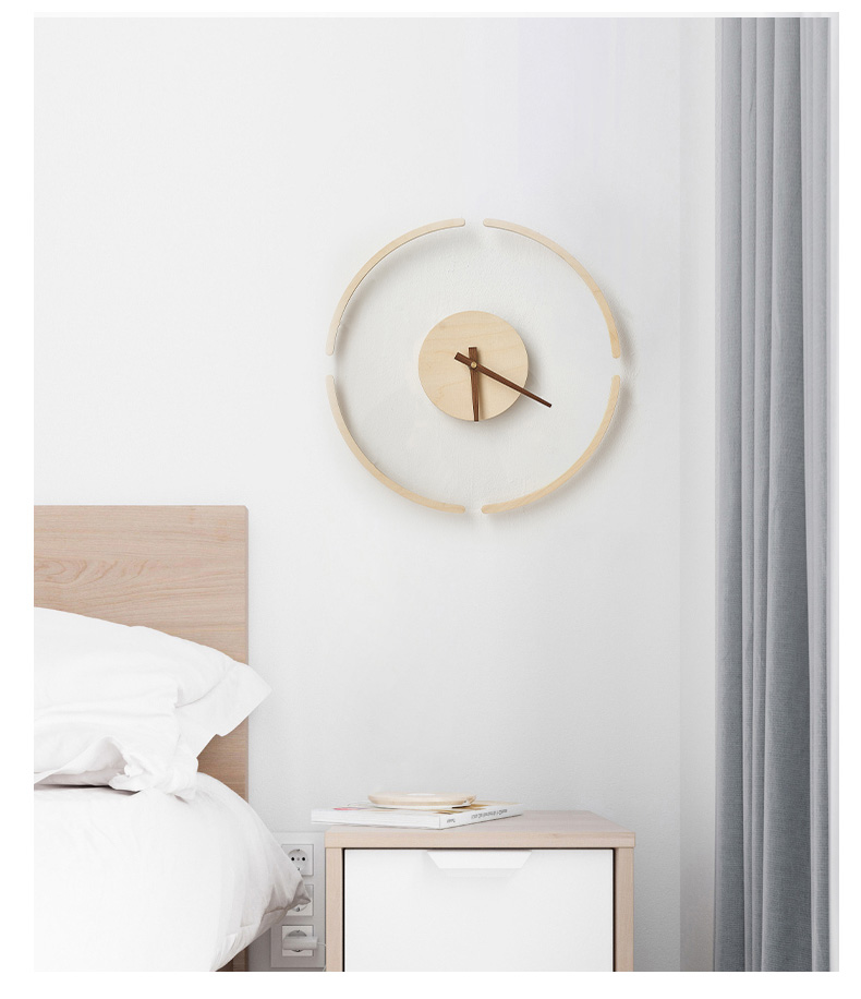 Simple Home Decoration Accessories Solid Wood Pointer Acrylic Clock Nordic Style Bedroom Living Room Creative Wall Clock Gift