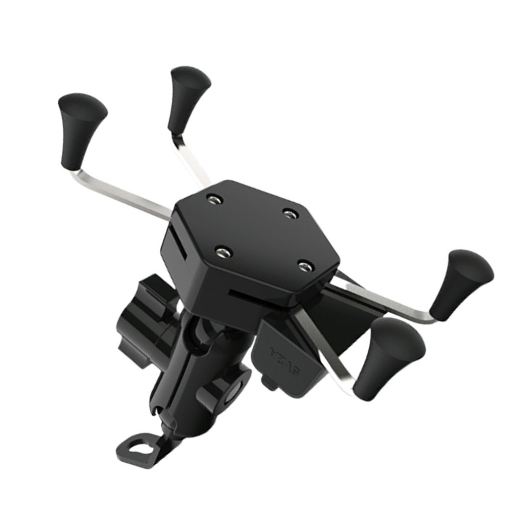 Motorcycle Scooter X-Type Charger Mobile Phone Holder Bracket Black USB Car Charging Source Navigation with Waterproof Switch
