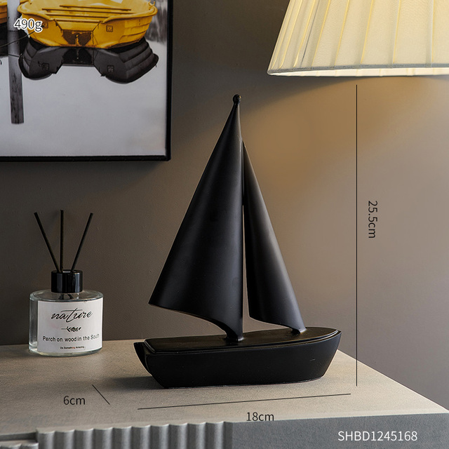 Modern Office Desktop Decoration Resin Sculpture Nordic Home Decor Sailboat Crafts Statue Living Room TV Cabinet Ornaments Gift