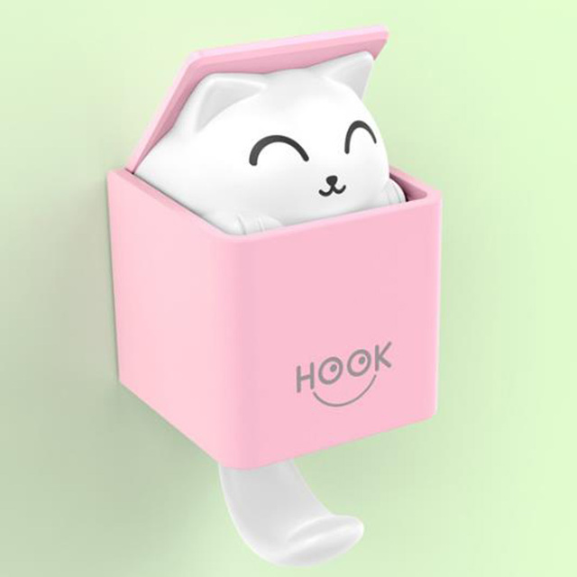 Cute Cat Kitten Key Holder Hangers Room Decoration Housekeeper On Wall Hooks Coat Rack for Bathroom Towel Hanging Storage Hooks