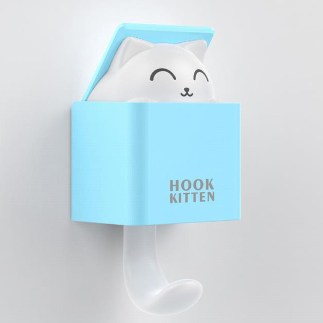 Cute Cat Kitten Key Holder Hangers Room Decoration Housekeeper On Wall Hooks Coat Rack for Bathroom Towel Hanging Storage Hooks