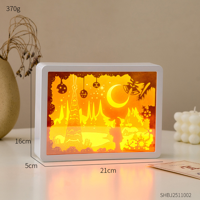 Creative Living Room Decoration Multifunctional Mirror Paper Carving Night Light Bedroom Bedside Lamp Makeup Mirror Home Decor